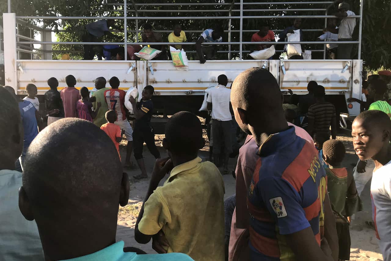 Displaced Mozambicans pictured in 2018 after attacks by a jihadist force known as Al-Shabab. The group has no known links to Al-Shabab in Somalia.
