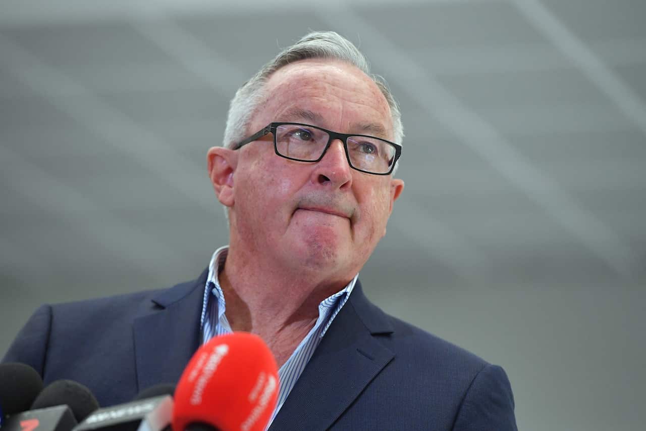 NSW Minister for Health Brad Hazzard speaks to the media