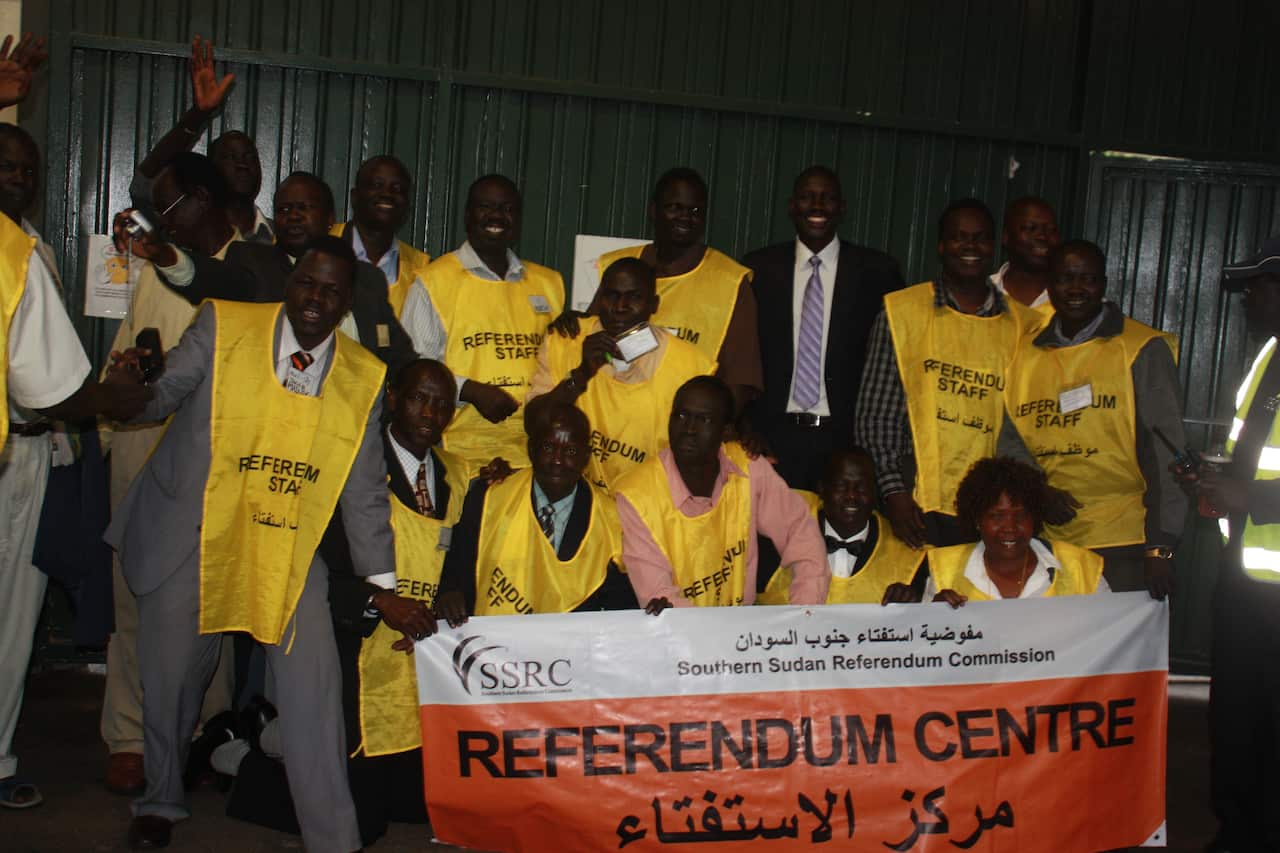 South Sudanese Australians campaigned to vote in the referendum.