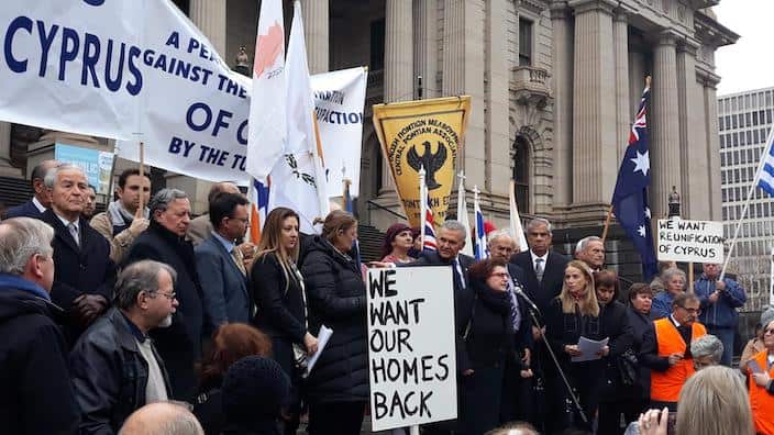 At the Peaceful Rally of Melbourne's Greeks on the occasion of the 45th Anniversary of the Turkish invasion of Cyprus.