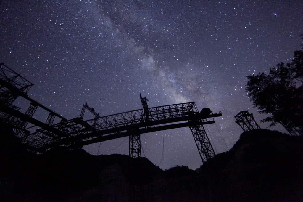 The 500 metre Aperture Spherical Telescope (FAST) under construction
