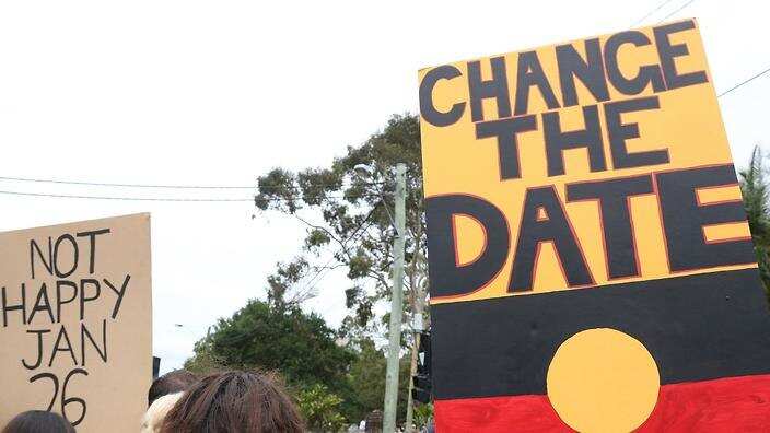 The Invasion Day rally in Redfern on January 26, 2018. 
