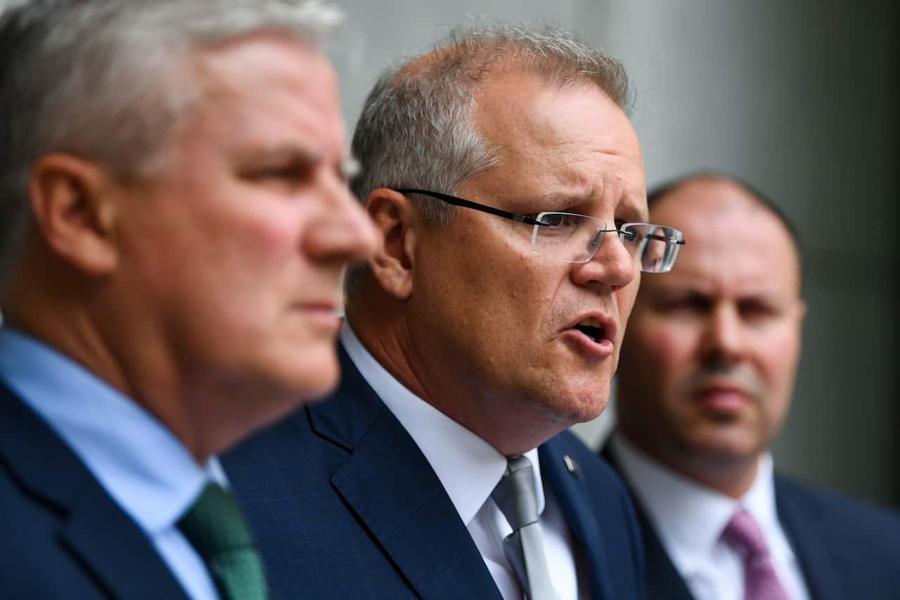 Scott Morrison speaks during a media conference on the governments' bushfire response