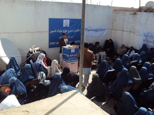 Mr Stanikzai attending an event as provincial manager of the Afghan Independent Human Rights Commission