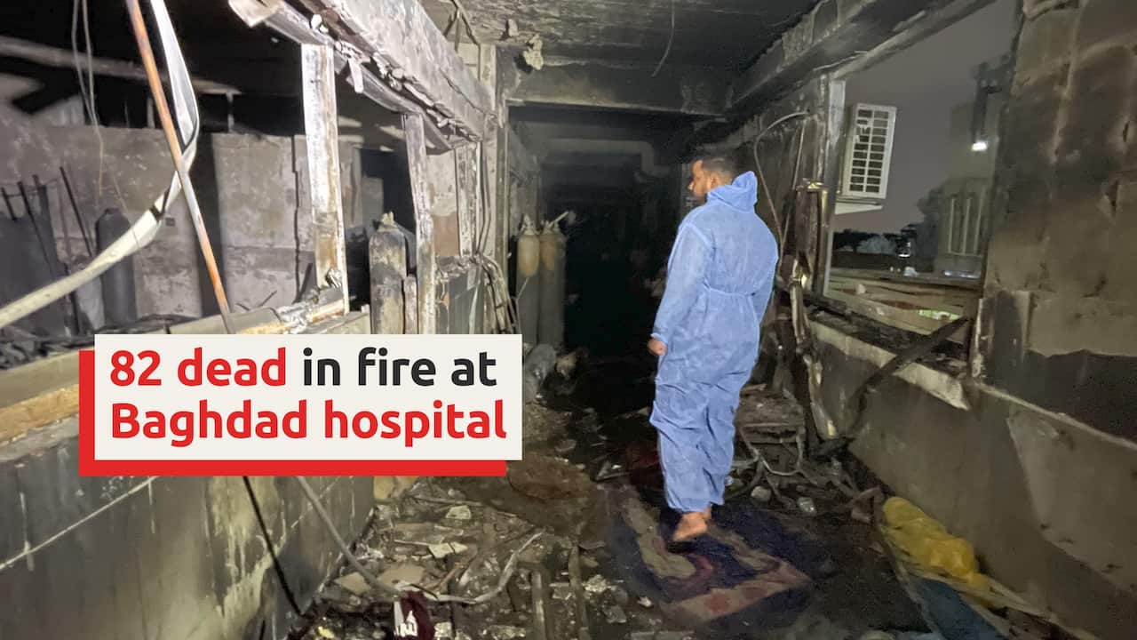 82 dead in fire at Baghdad hospital