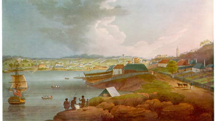 Sydney Cove in the early days of the colony Date: circa 1803