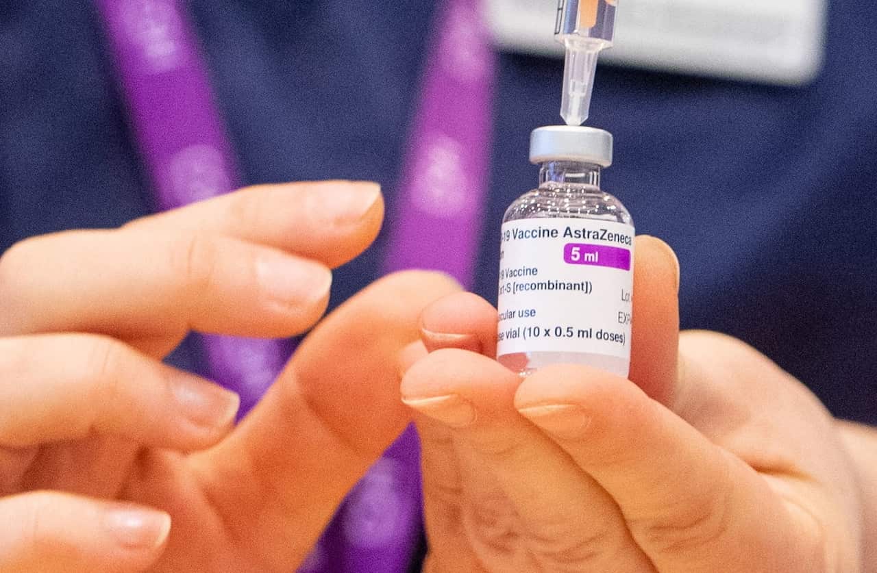 A nurse prepares a dose of the Oxford/AstraZeneca Covid-19 vaccine.