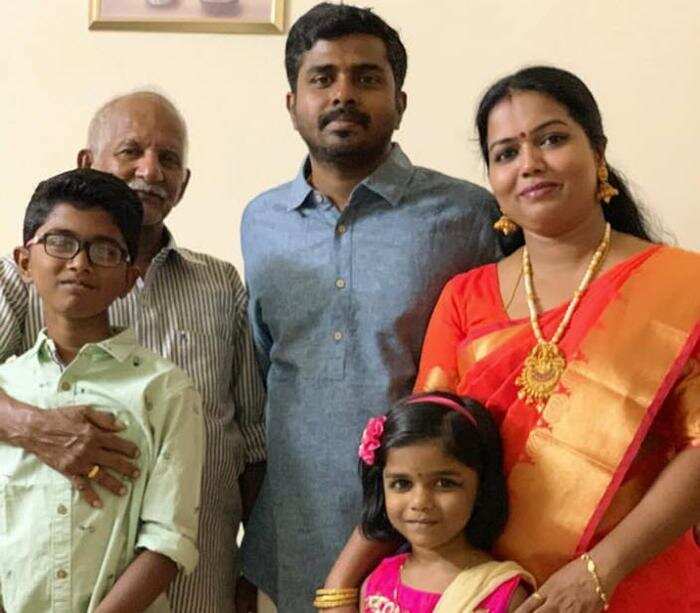 Adithyan with  his family