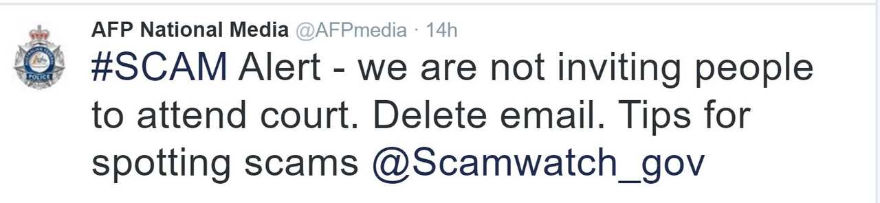 AFP, SCAM ALERT, AUSTRALIA, COURT, MALWARE