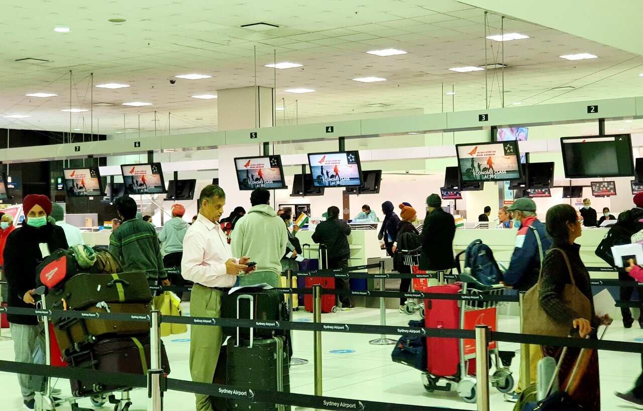 Passengers departing for India