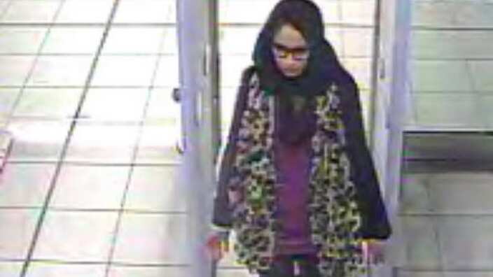 Shamima Begum one of three schoolgirls at Gatwick Airport
