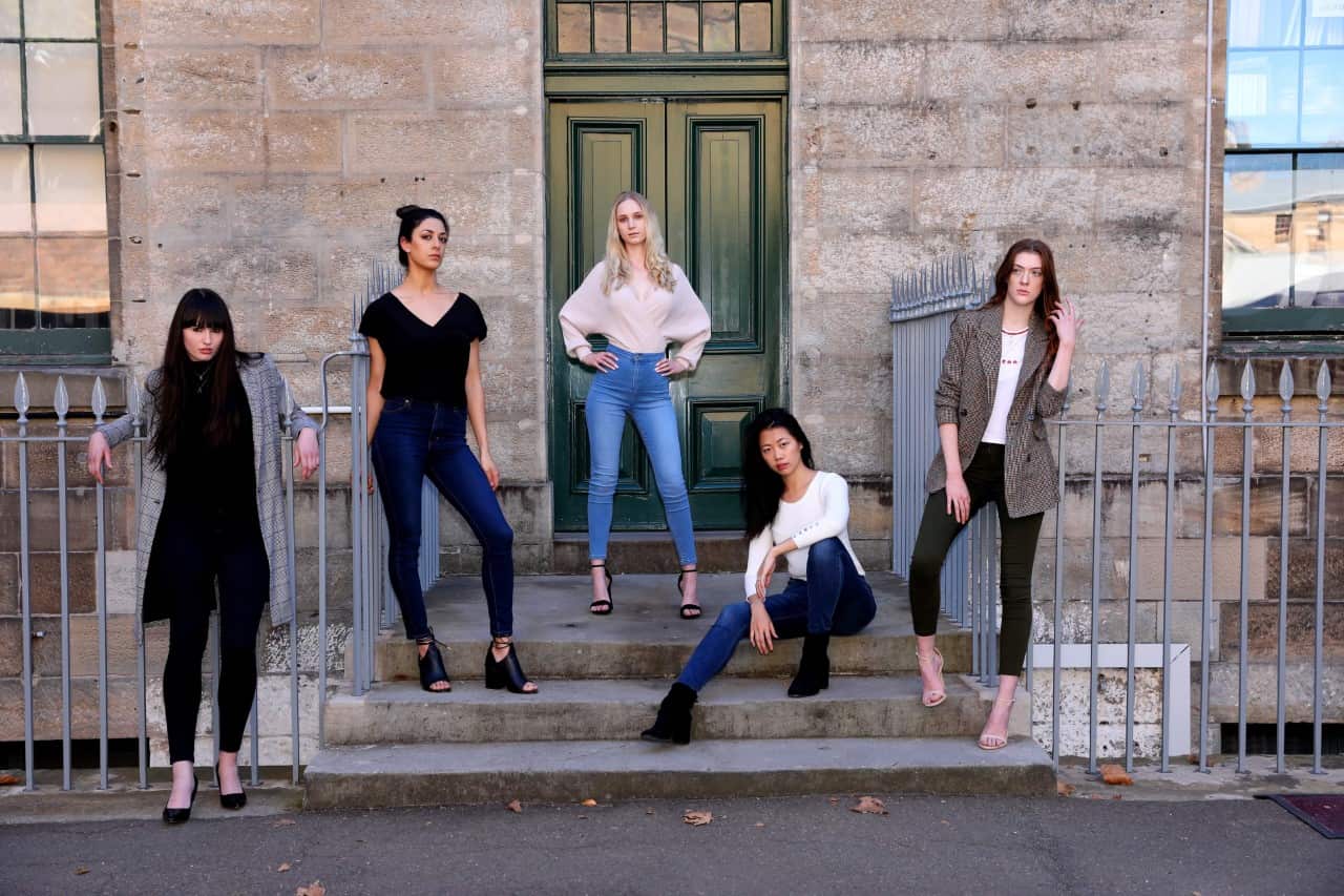 Model Dela Amirikia, second from left