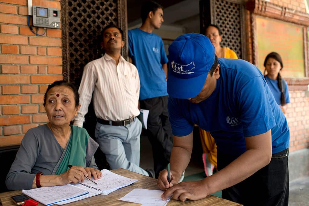 Anuradha Koirala (left) helps trafficked Nepali women.