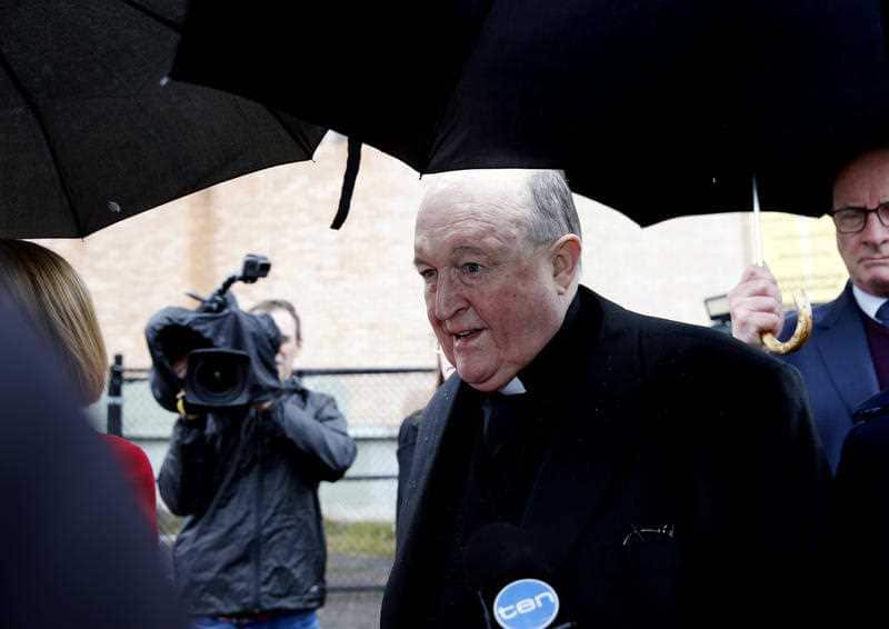 The Archbishop of Adelaide, Philip Wilson leaves Newcastle Local Court