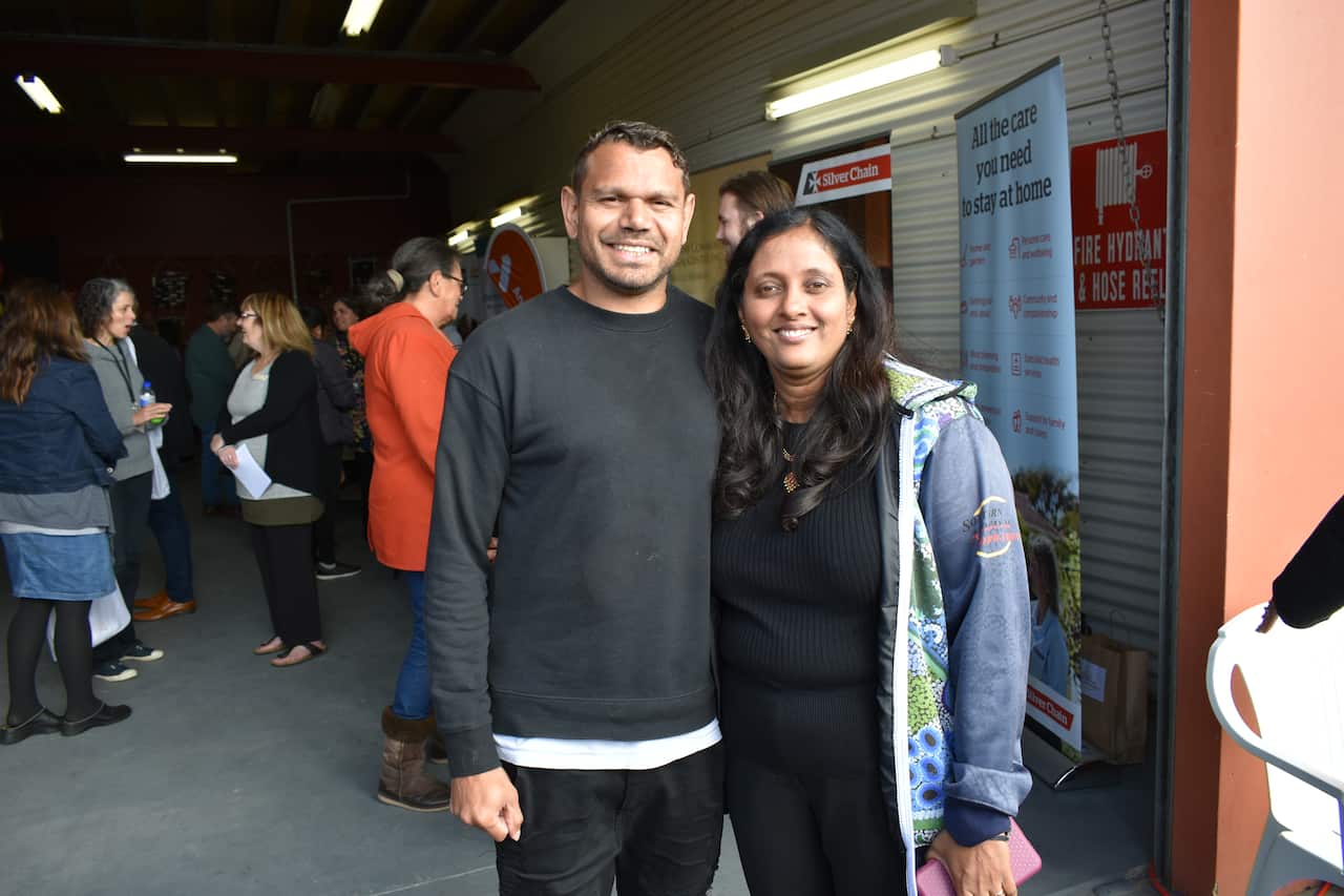 Asha Bhatt with a member of the local Indigenous Community