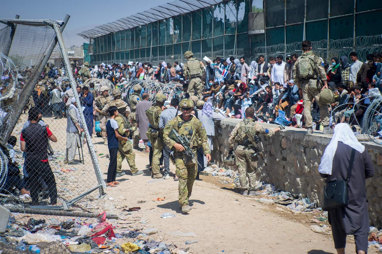 Choas at Kabul airport amid evaciation.
