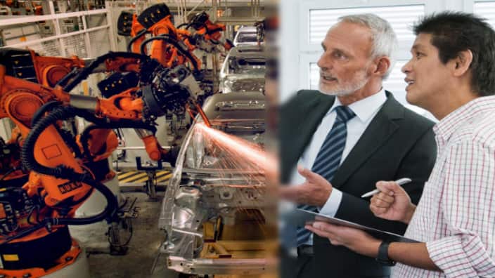 Robotic arms in auto industry