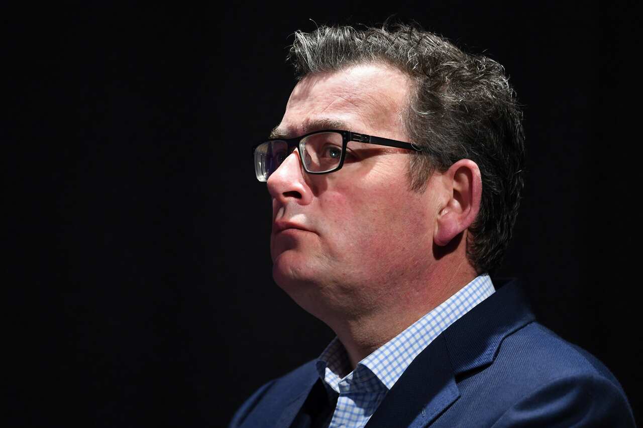Victorian Premier Daniel Andrews looks on during a press conference in Melbourne, Thursday, August 27, 2020. Victoria has recorded 113 new cases of coronavirus overnight and 23 deaths in the past 24 hours. (AAP Image/James Ross) NO ARCHIVING