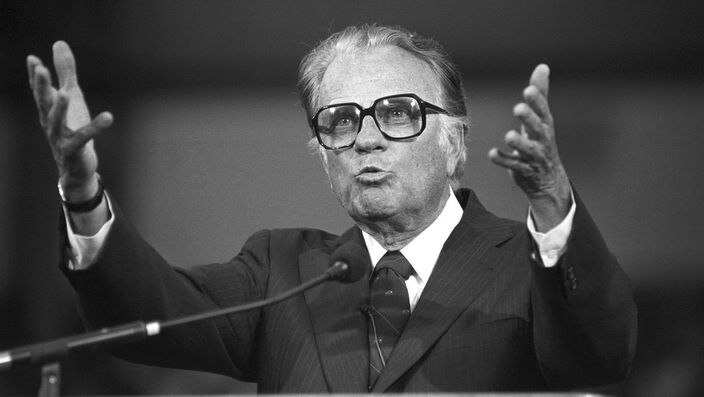 US evangelist Billy Graham in 1989