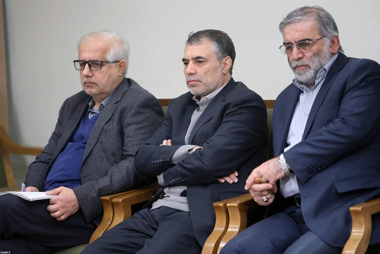 Iranian nuclear scientist Mohsen Fakhrizadeh (R) has been killed.