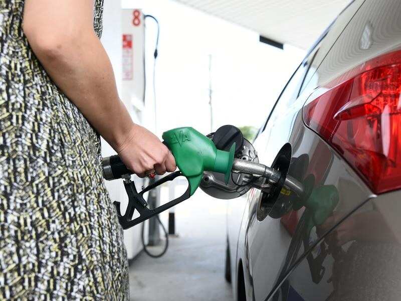 A motorist refuels her car at a service station 