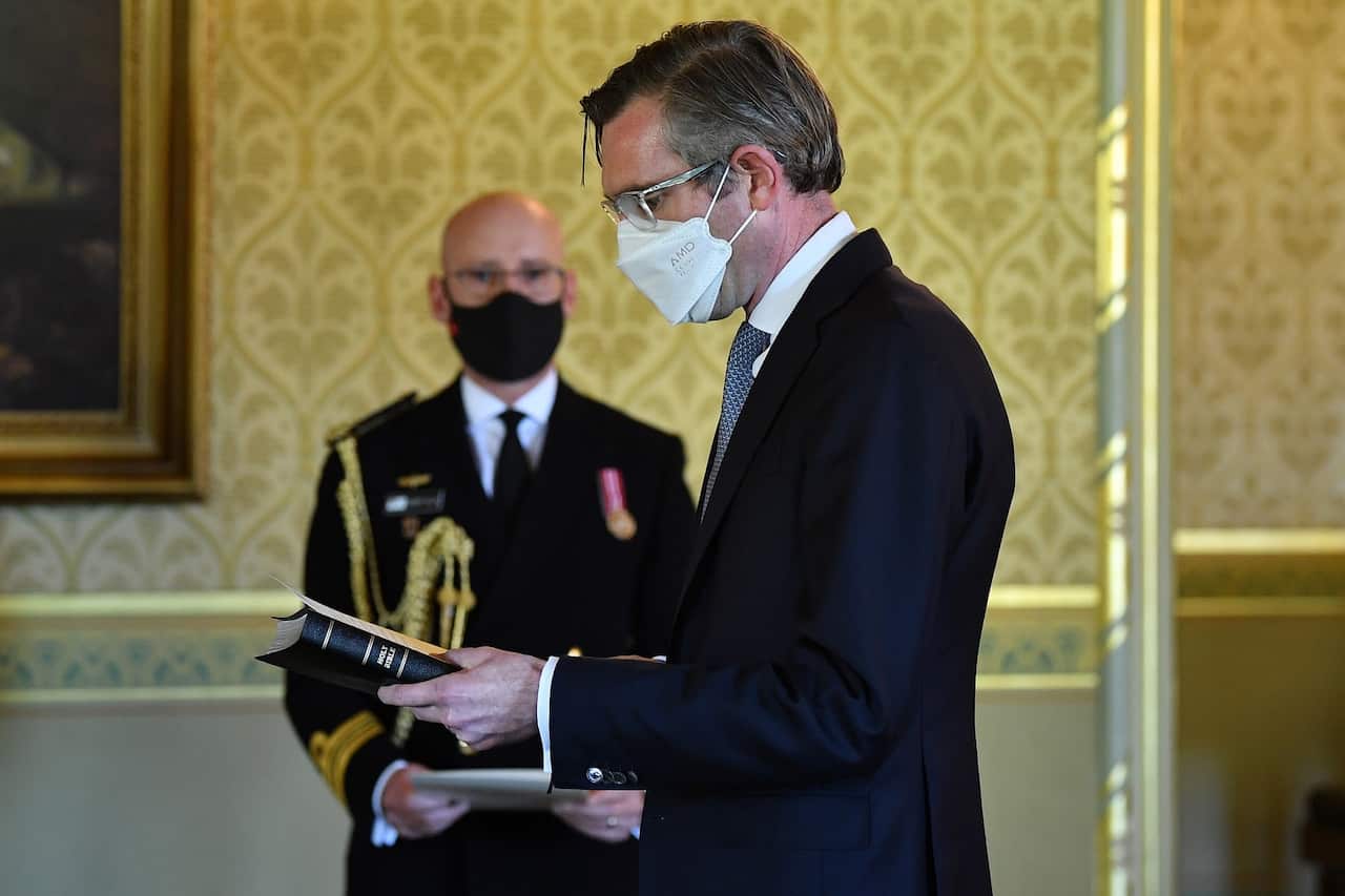 NSW Premier Dominic Perrottet is sworn in by New South Wales Governor Margaret Beazley