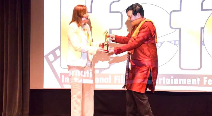 Charles Thomson received the award at the film festival in Sydney