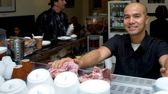 A Thai barista at the fourth annual Primo Italiano Festival