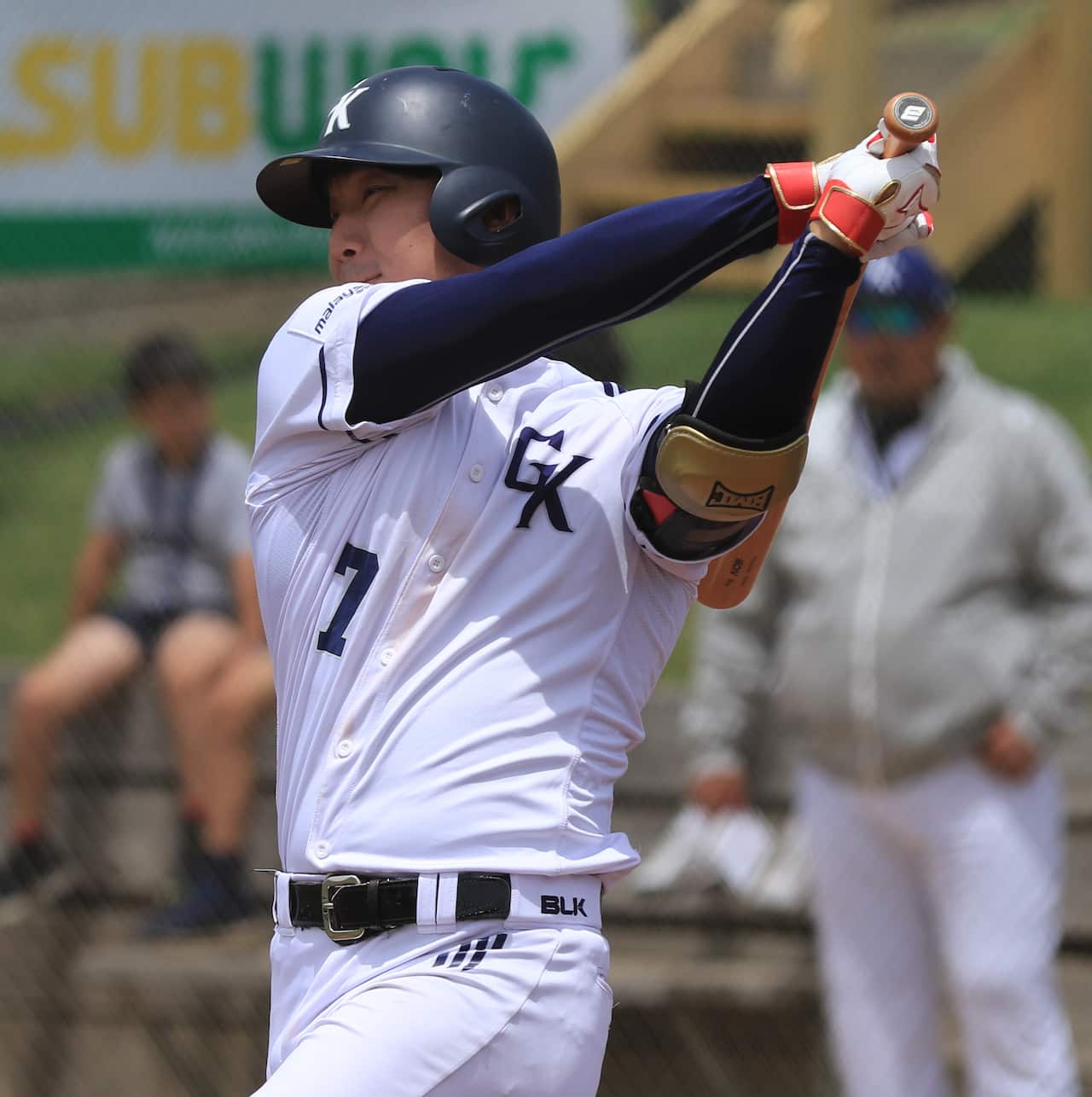 Geelong Korea player Joo-Ho Lee bats vs Adelaide Bite, Sunday, December 9 2018. 