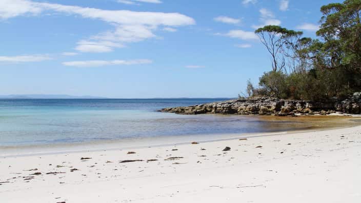 White sandy beach , Greenfield, Jervis bay,  Australia