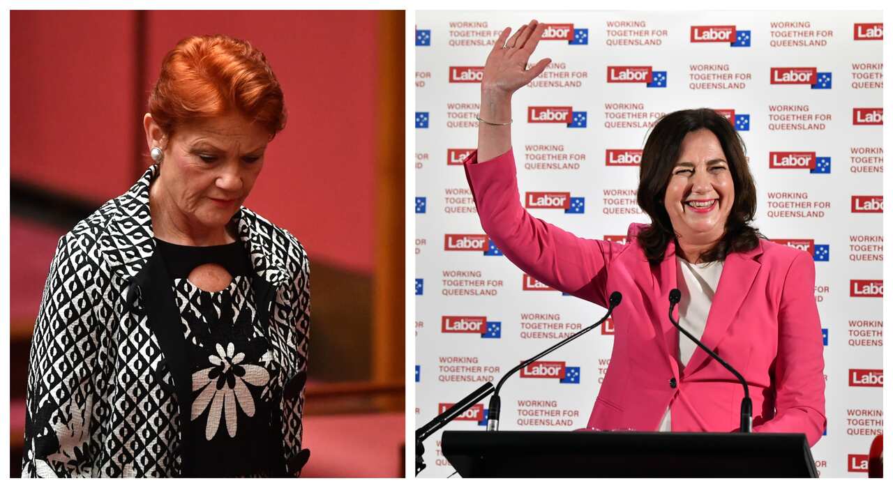 Pauline Hanson (L) Annastacia Palaszczuk (R)