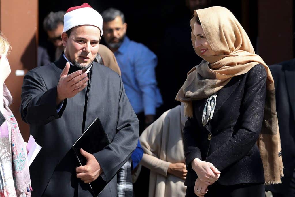 New Zealand Prime Minister Jacinda Ardern met with Imam Gamal Fouda during her visit to Christchurch in September. 