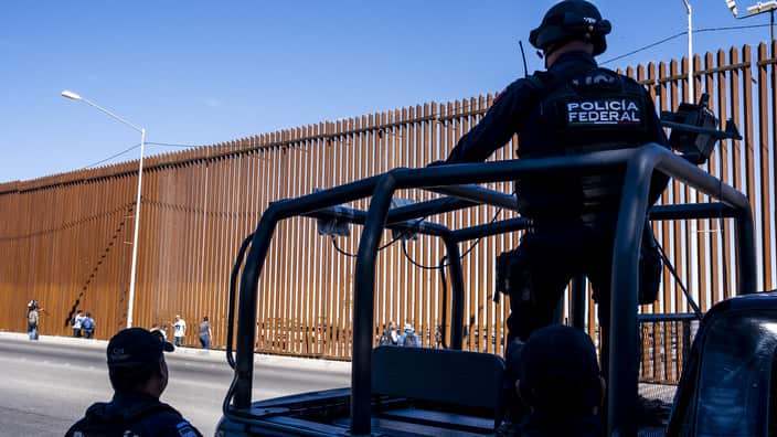 Views Of A Mexico Border Town As President Trump Holds Press Tour Of New Wall