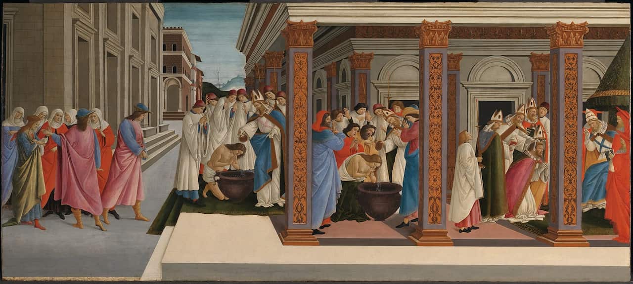 Sandro Botticelli. Four scenes from the Early Life of Saint Zenobius.