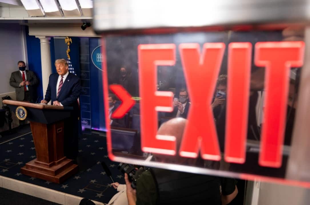 Donald Trump delivers a statement on the election in the briefing room of the White House, Thursday, Nov. 5, 2020, in Washington.