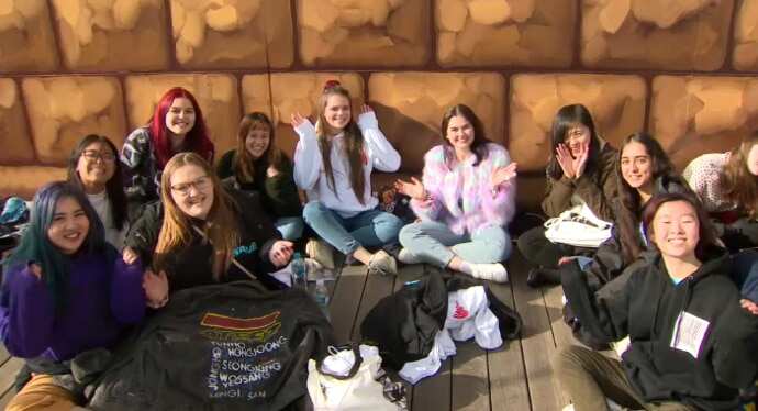 Ateez fans from around the Australia, including Angela Yap (far right).