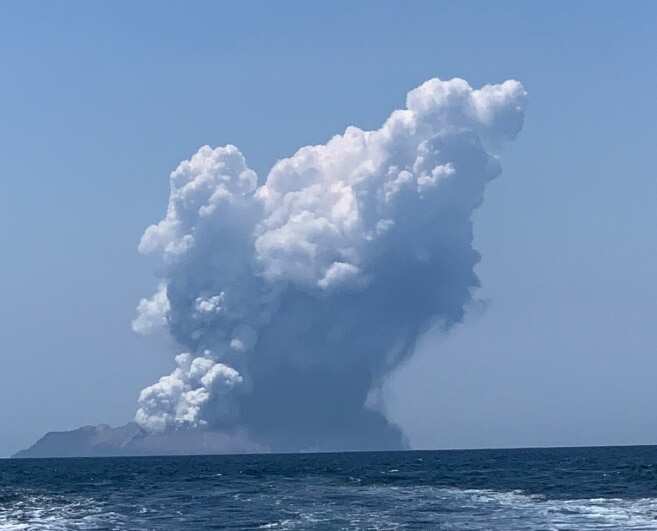 Whakaari erupted on Monday afternoon. 