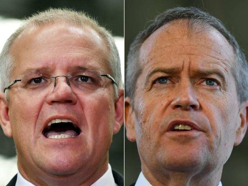 composite image: Scott Morrison and Bill Shorten