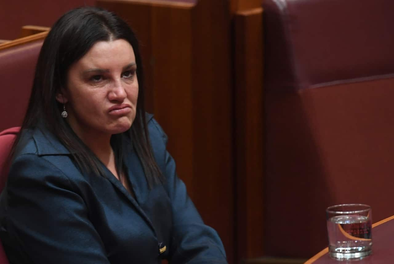 Jacqui Lambie on her last day in the Senate in November. 