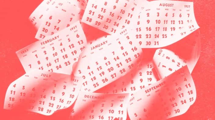 ARRAY OF MONTHLY CALENDAR SHEETS