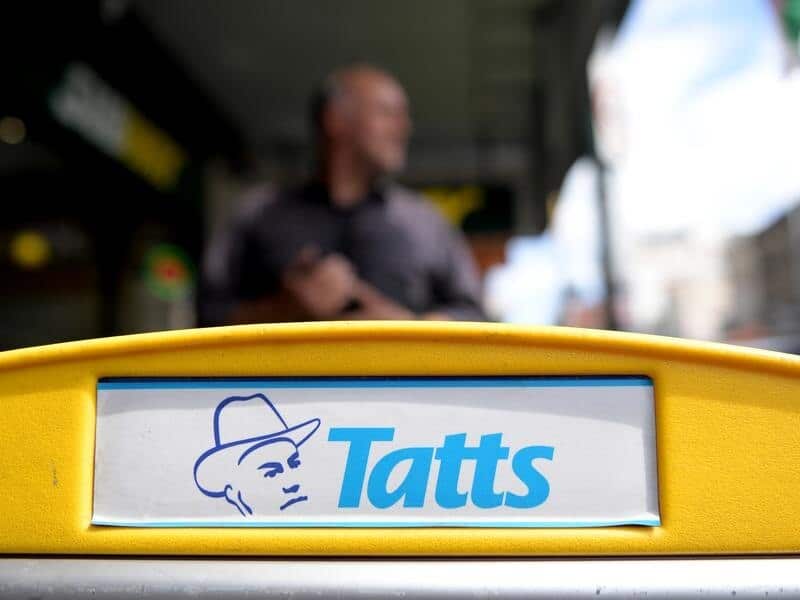 TattsLotto signage is seen in Melbourne