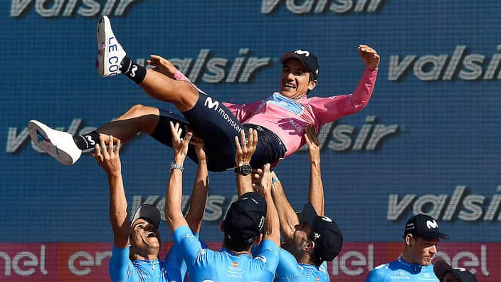 L'ecuadoriano Richard Carapaz, vincitore dell'edizione numero 102 del Giro