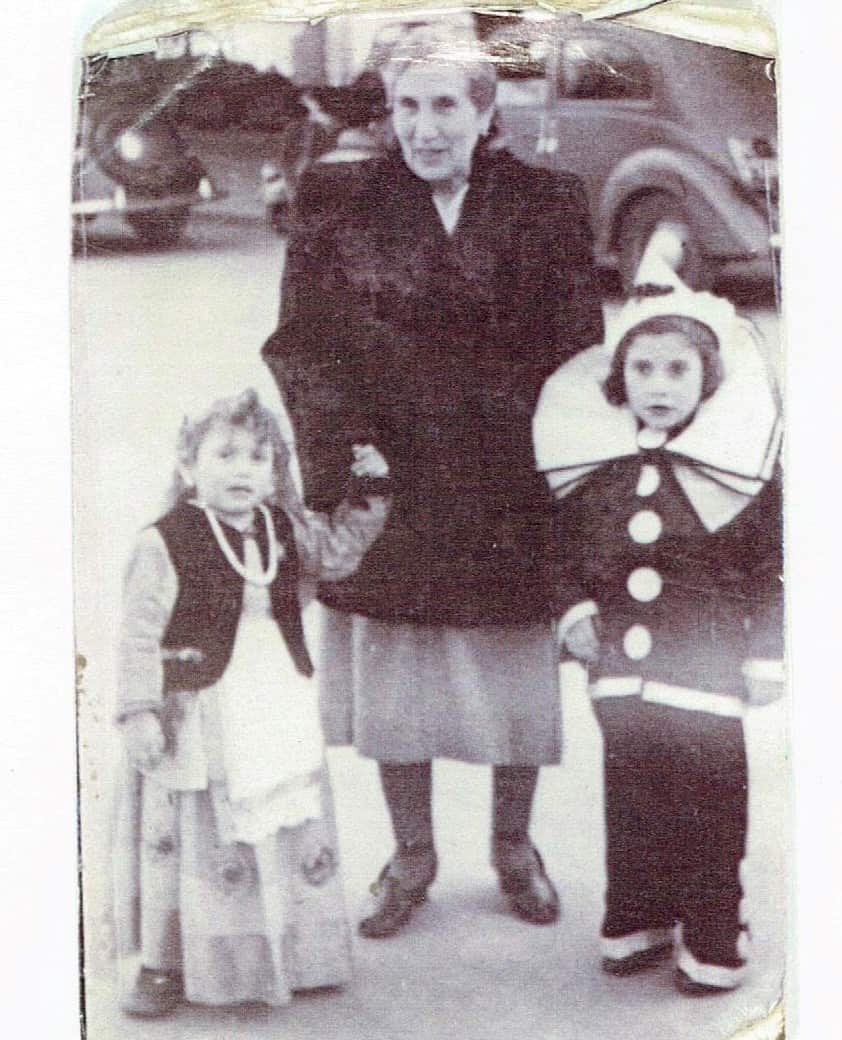 Carmen as a child with brother Diego and grandmother Concetta