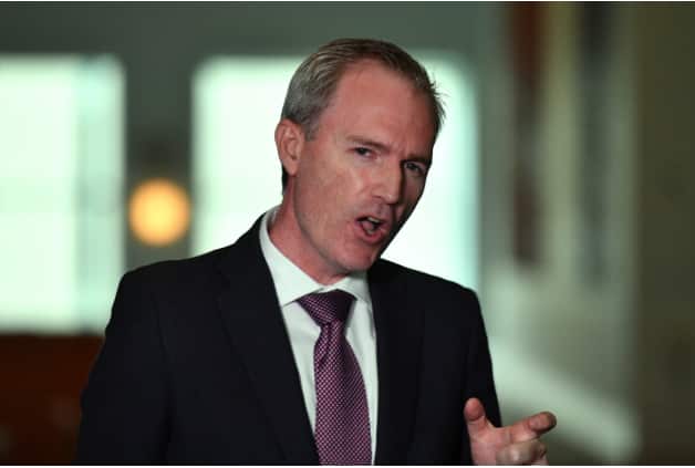 Minister for Immigration David Coleman at a press conference at Parliament House in Canberra. AAP