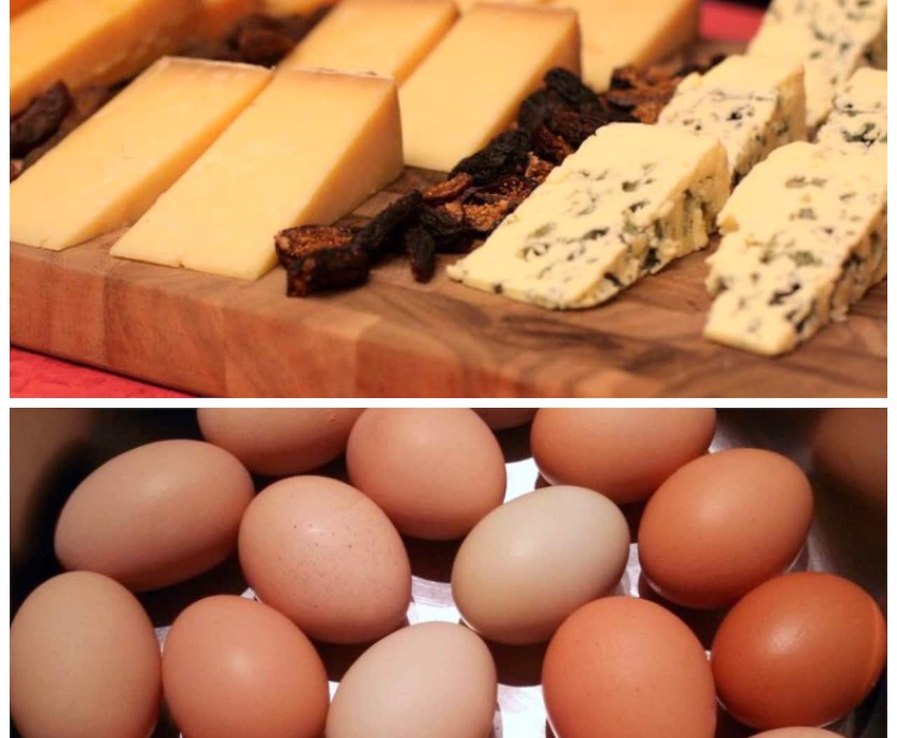 Cheese Flickr/Jules Morgan CC BY 2.0 Eggs Flickr/eatstayfarm CC BY 2.0