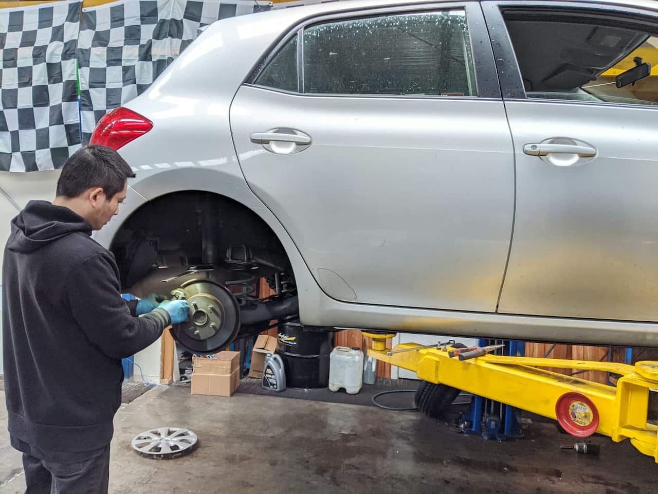 Christian Gunawan doing essential maintenance for people who live within a 5 km r from his workshop, Clayton, Melbourne – 12  Sep 2020. 
