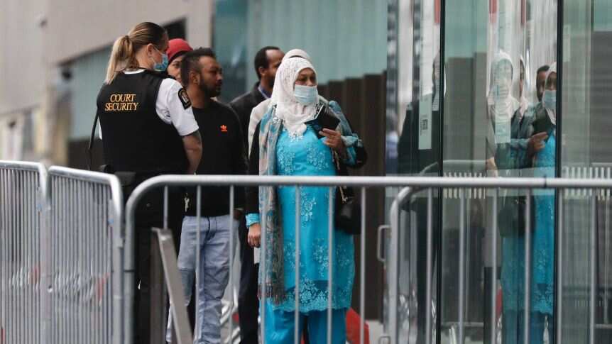Survivors are among those at the Christchurch High Court for the sentencing proceedings. (AP: Mark Baker) 24 August 2020.