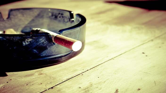 Cigarette on an ashtray