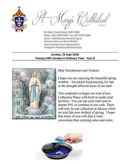 tap and go payment in church