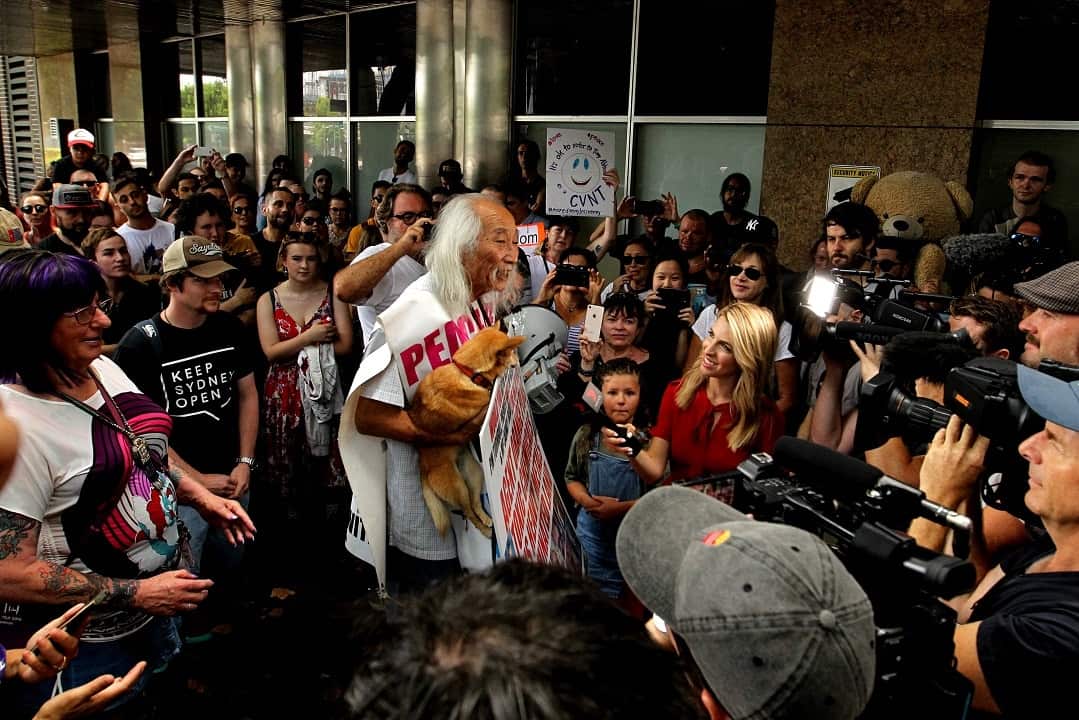 Protesters have gathered to rally against what they say is the brutal arrest of well known Sydney activist Danny Lim.